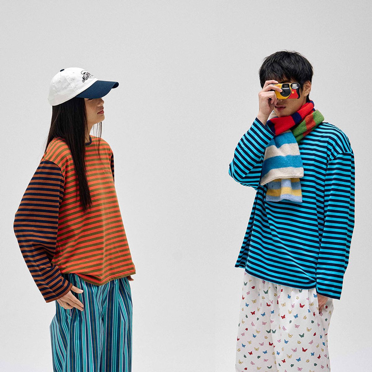 핀카(FINCA) 트윈 슬리브 티셔츠_터키블루스트라이프 2SIZES