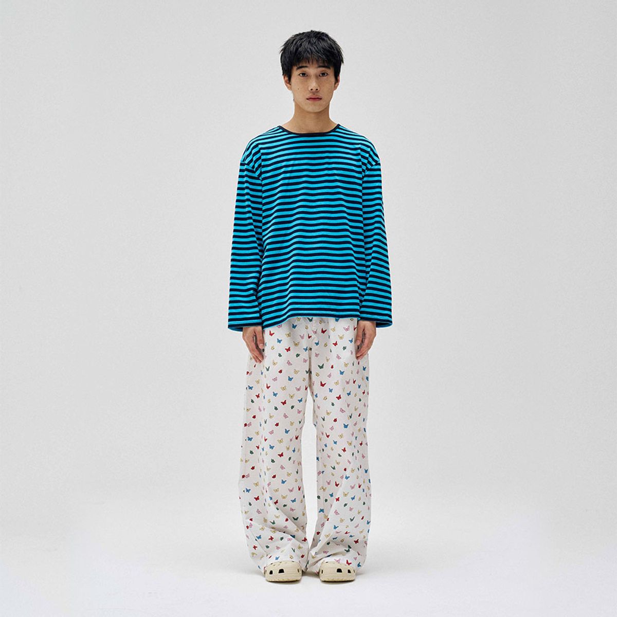 핀카(FINCA) 트윈 슬리브 티셔츠_터키블루스트라이프 2SIZES