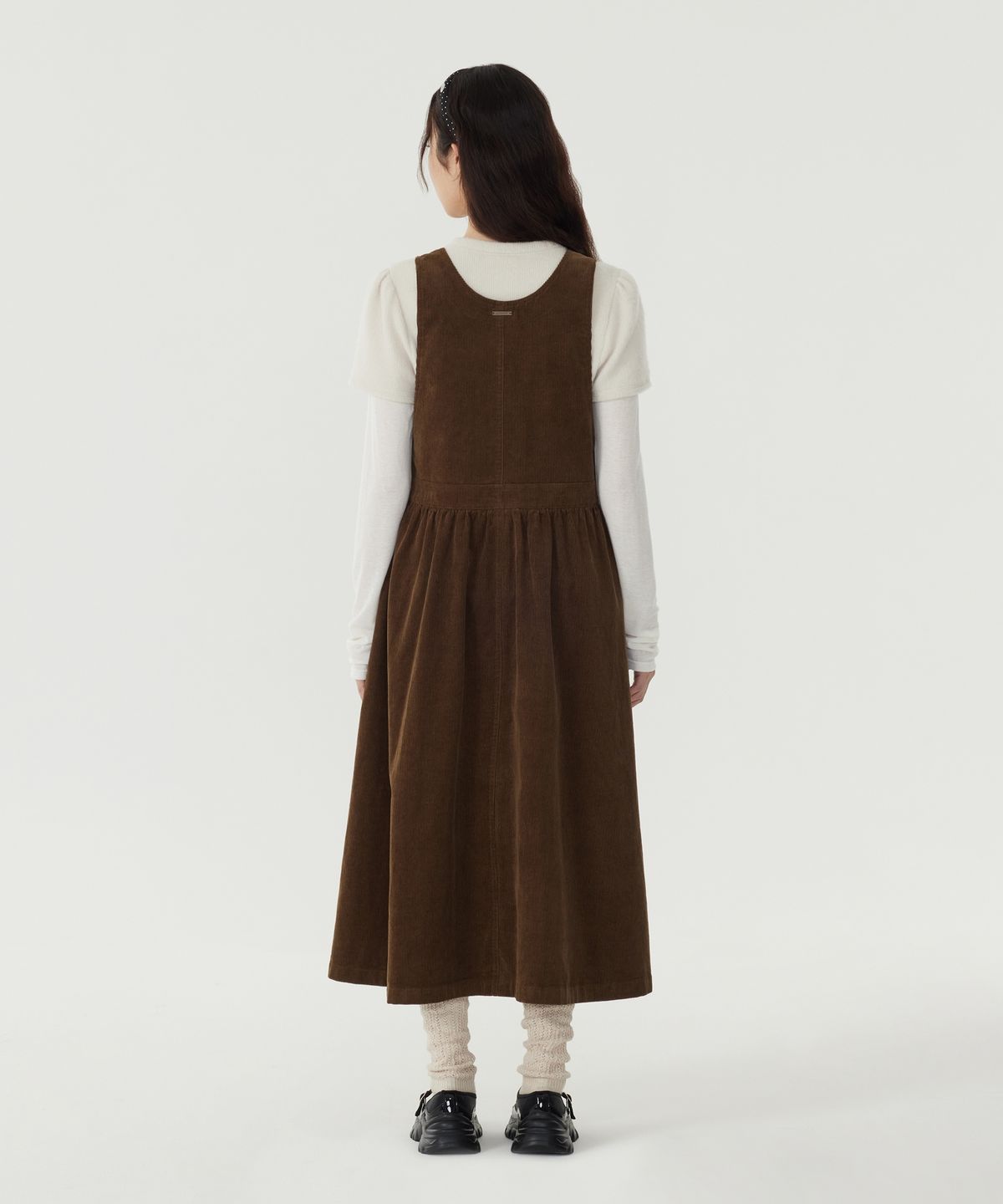 커버낫 우먼(COVERNAT WOMAN) 우먼 코듀로이 서스펜더 원피스 Brown