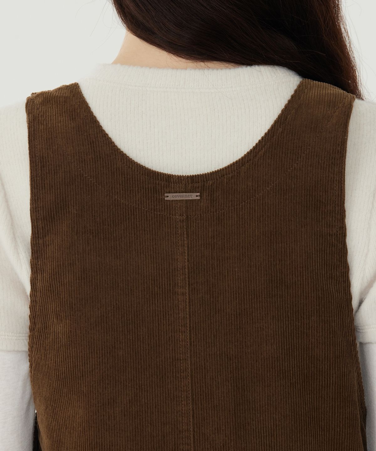 커버낫 우먼(COVERNAT WOMAN) 우먼 코듀로이 서스펜더 원피스 Brown