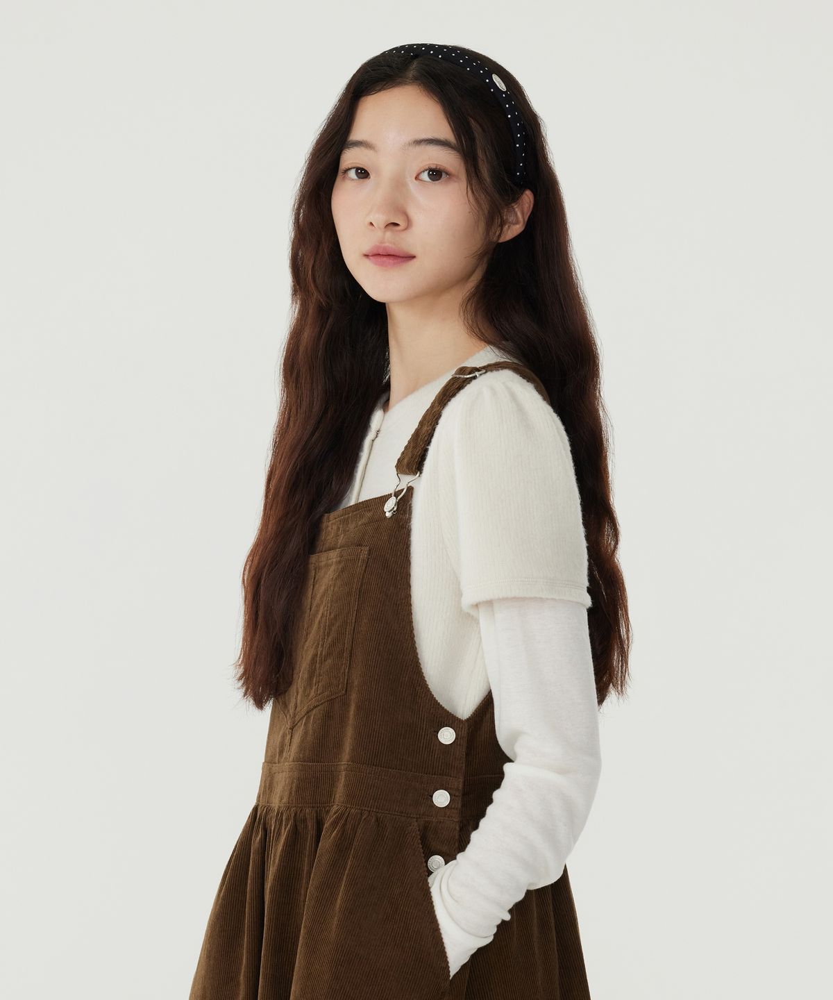 커버낫 우먼(COVERNAT WOMAN) 우먼 코듀로이 서스펜더 원피스 Brown