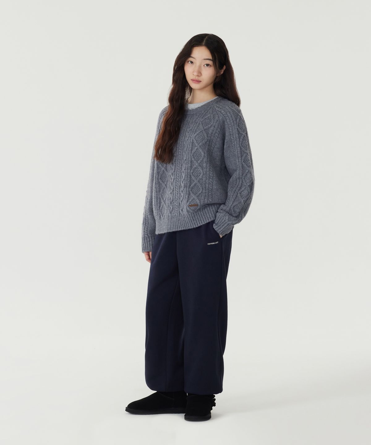 커버낫 우먼(COVERNAT WOMAN) 우먼 울 블렌드 케이블 니트 Ivory
