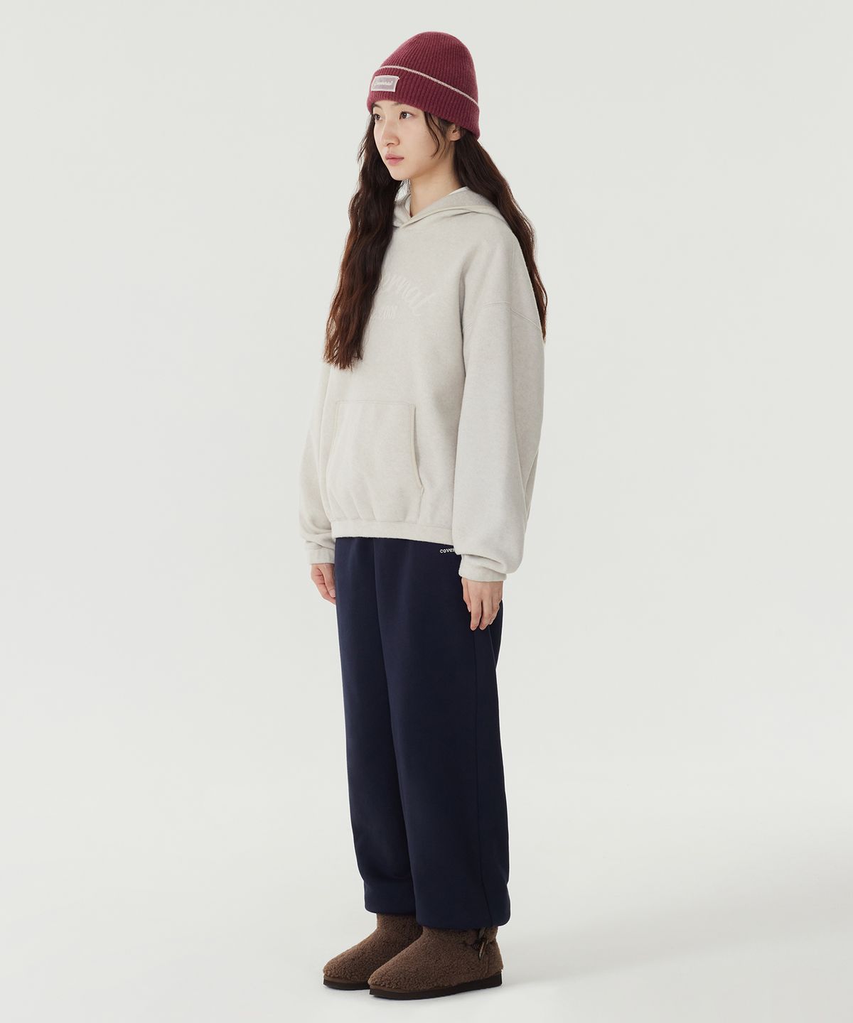 커버낫 우먼(COVERNAT WOMAN) 우먼 부클 후디 Beige