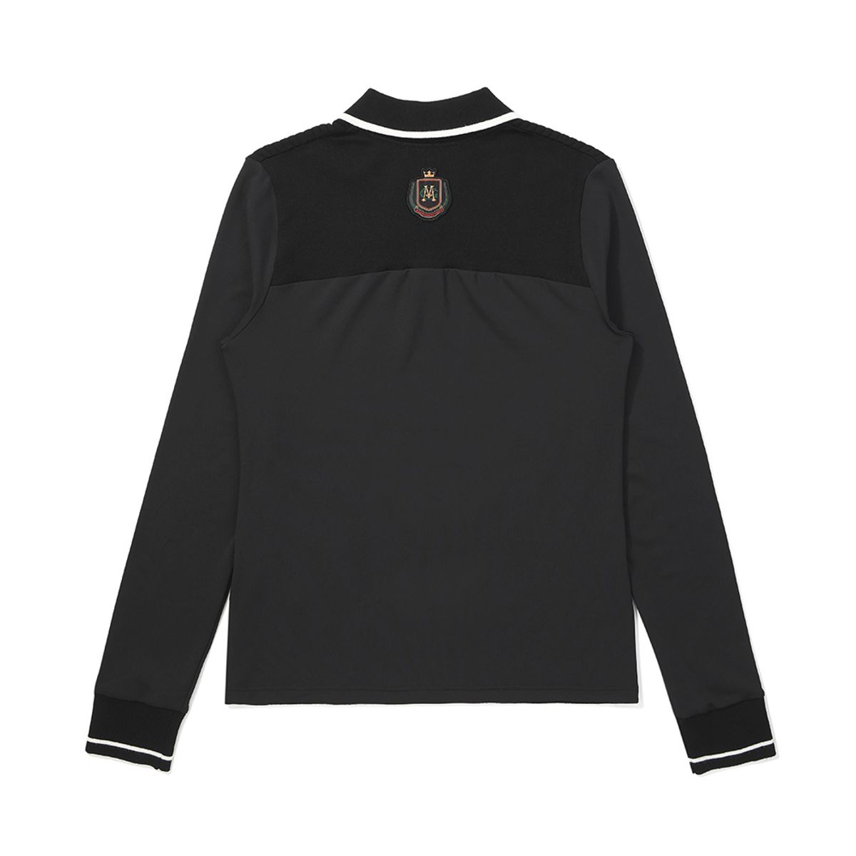 말본 골프(MALBON GOLF) 기모 골지 니트 하이브리드 카라티셔츠 BLACK (WOMAN)