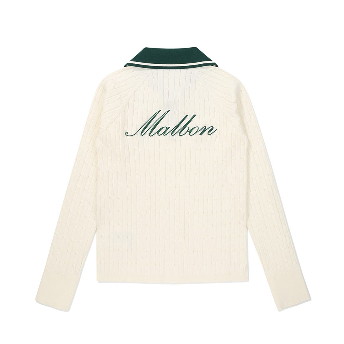 말본 골프(MALBON GOLF) 여성 카라형 꽈배기 니트 IVORY (WOMAN)