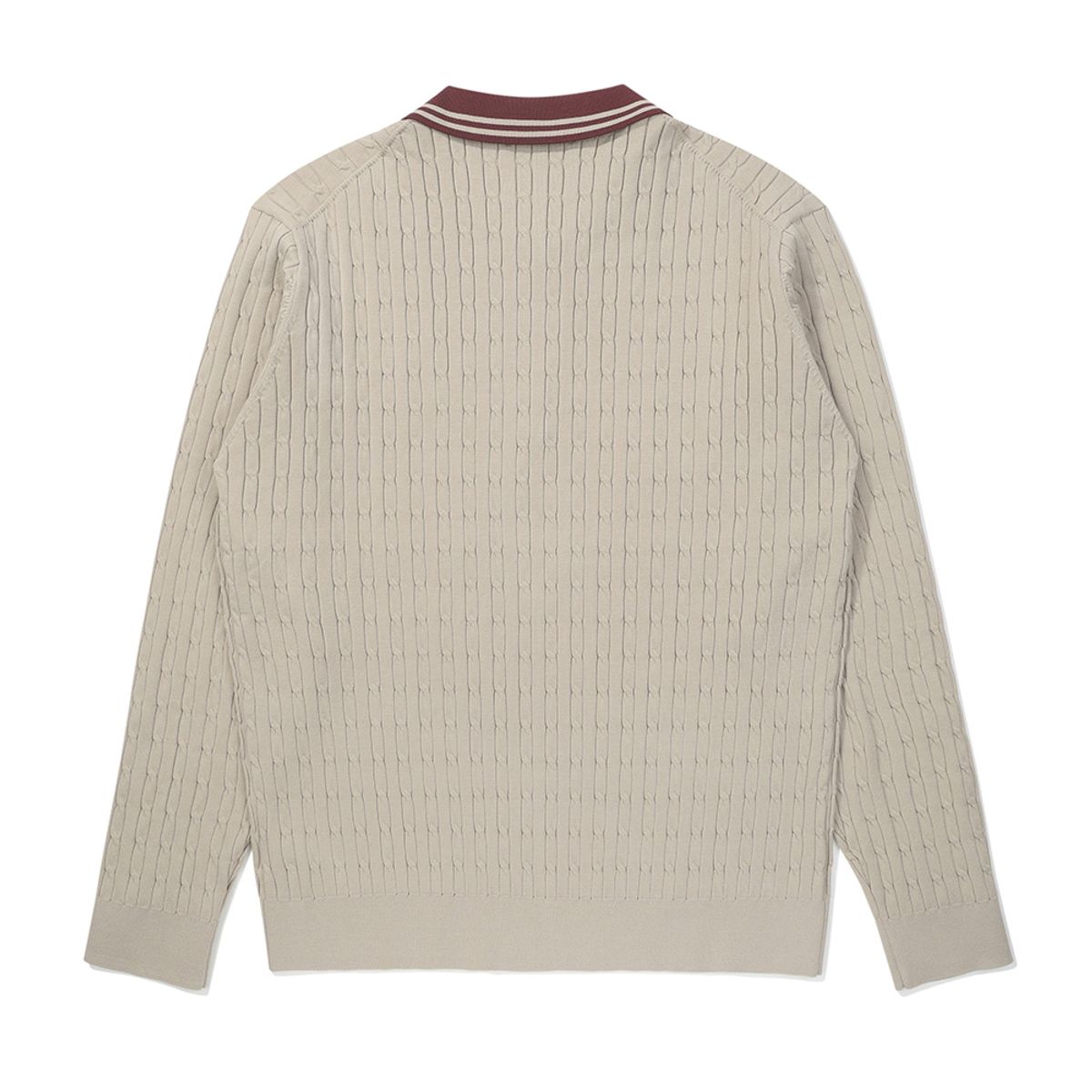 말본 골프(MALBON GOLF) 클래식 케이블 하프집 스웨터 GREYISH BEIGE (MAN)
