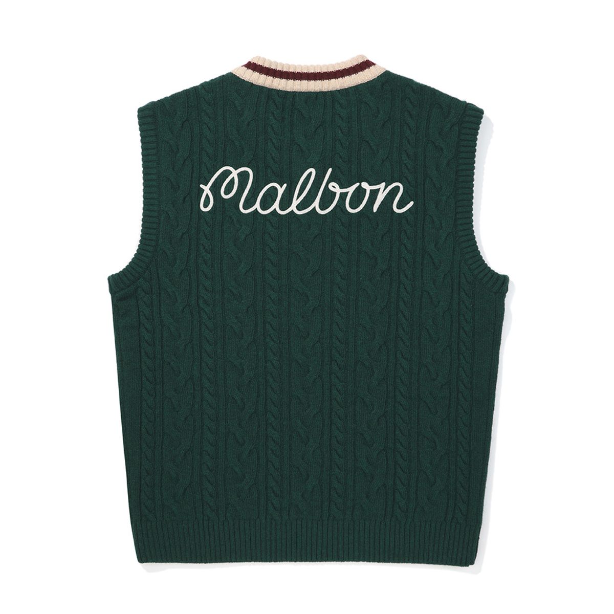 말본 골프(MALBON GOLF) 클래식 케이블 스웨터 베스트 GREEN (MAN)