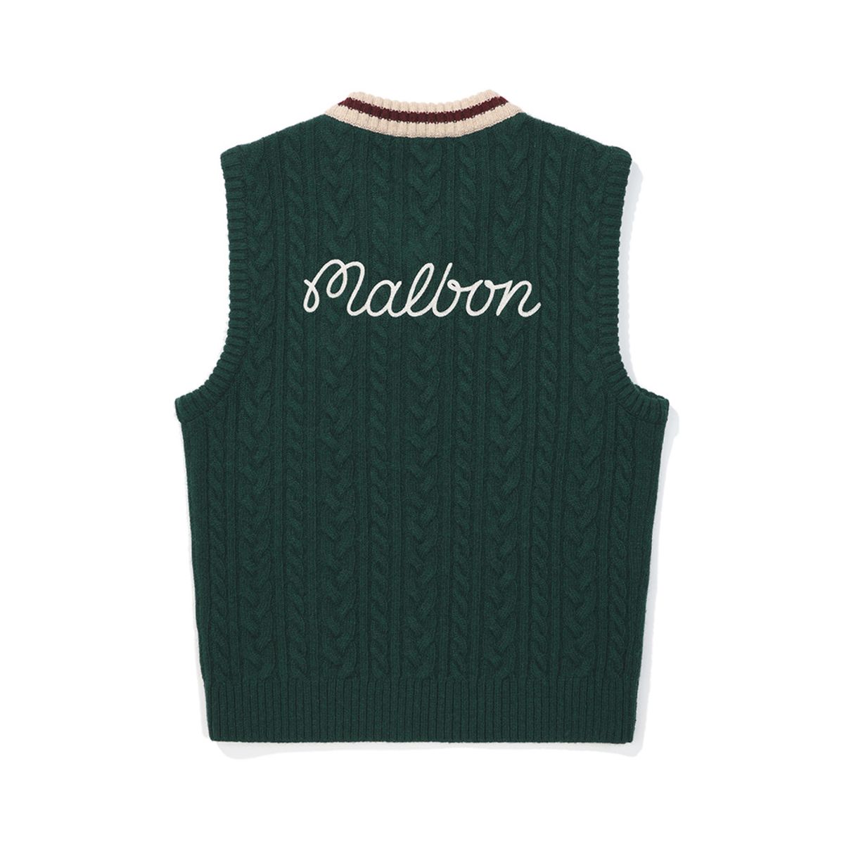 말본 골프(MALBON GOLF) 여성 꽈배기 니트 베스트 GREEN (WOMAN)