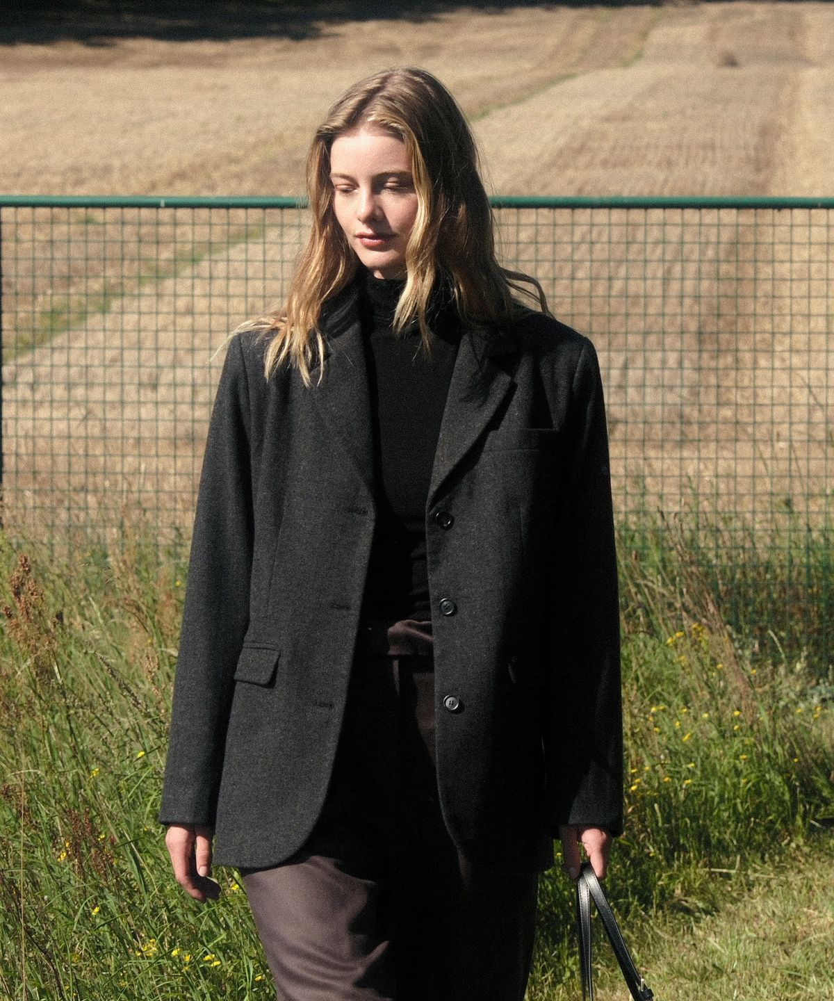 폴뉴아(FOLNUA) EPI WOOL SINGLE JACKET (CHARCOAL)