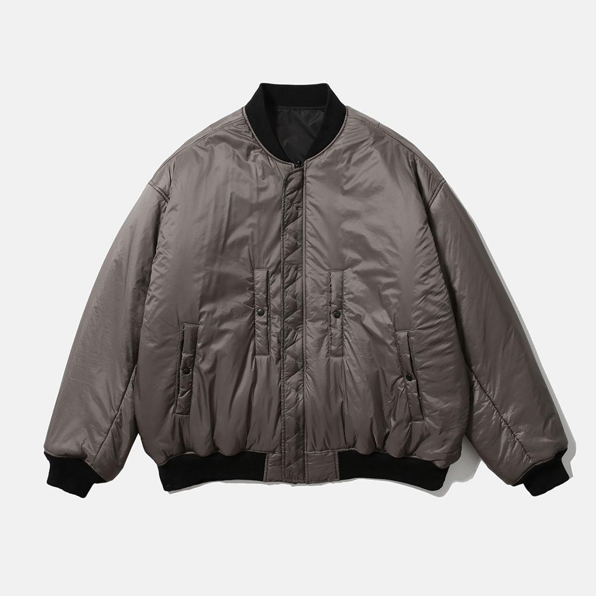 모이프(MOIF) [AW25] REVERSIBLE FLIGHT JACKET / BLACK/STONE