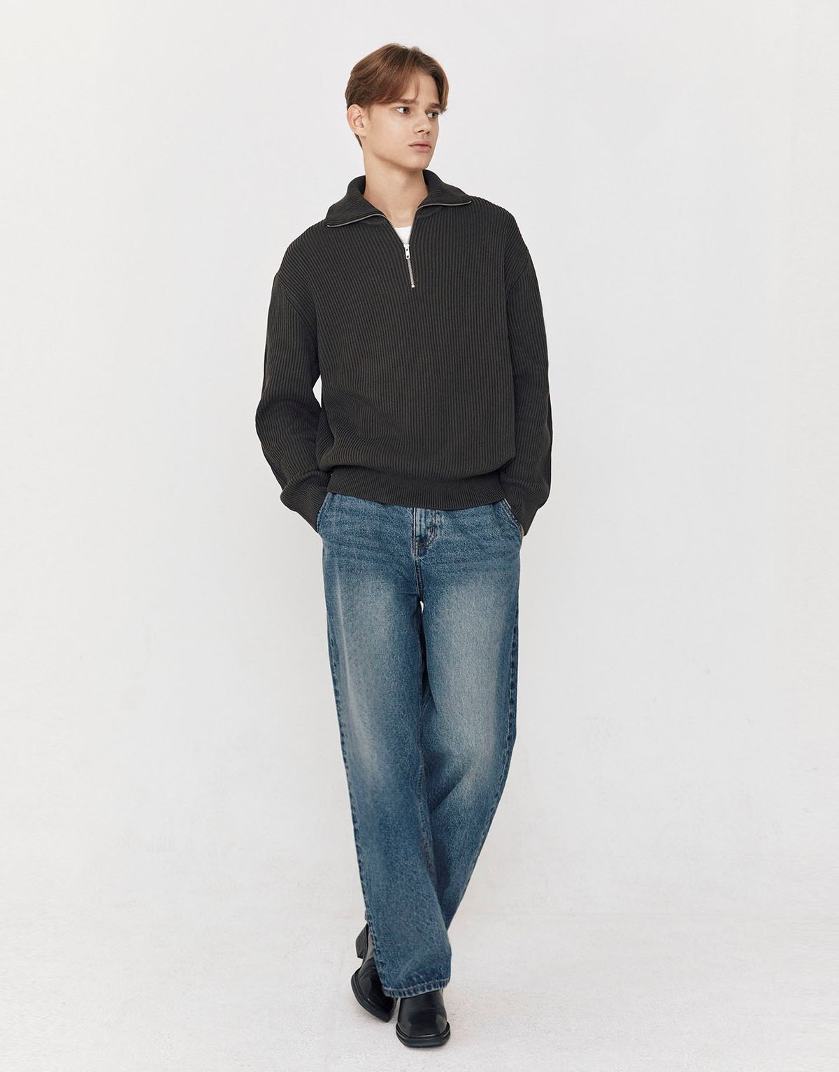 지오다노(GIORDANO) 하프집업 니트 스웨터(7GG) 055913 [3color]