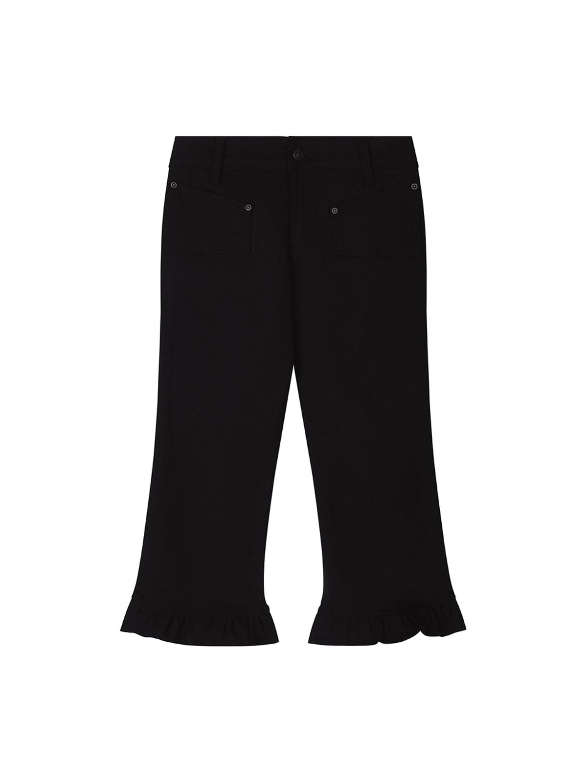 에즈이프 캘리(ASIF CALIE) FRILL CAPRI PANTS BLACK