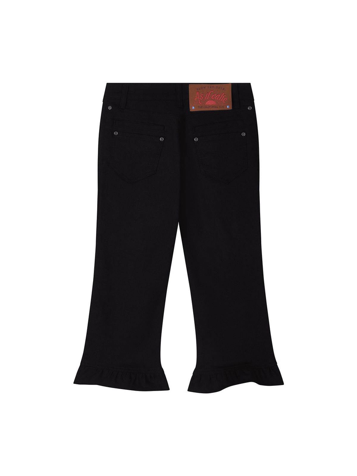 에즈이프 캘리(ASIF CALIE) FRILL CAPRI PANTS BLACK