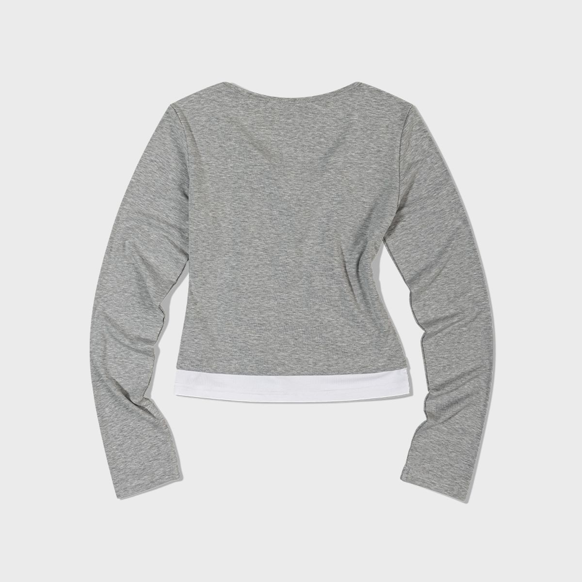 모아(MOAA) 홀터넥 스트링 레이어드 롱 슬리브 (MELANGE GRAY)