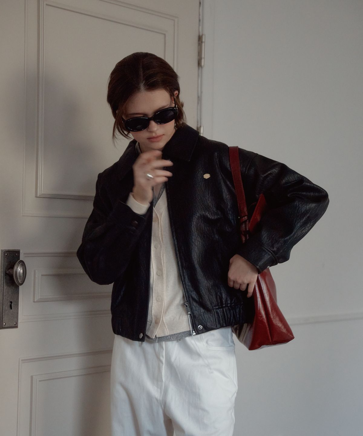 아노에틱(ANOETIC) ANC CLASSIC HOBO BAG & CARD WALLET SET_WINE