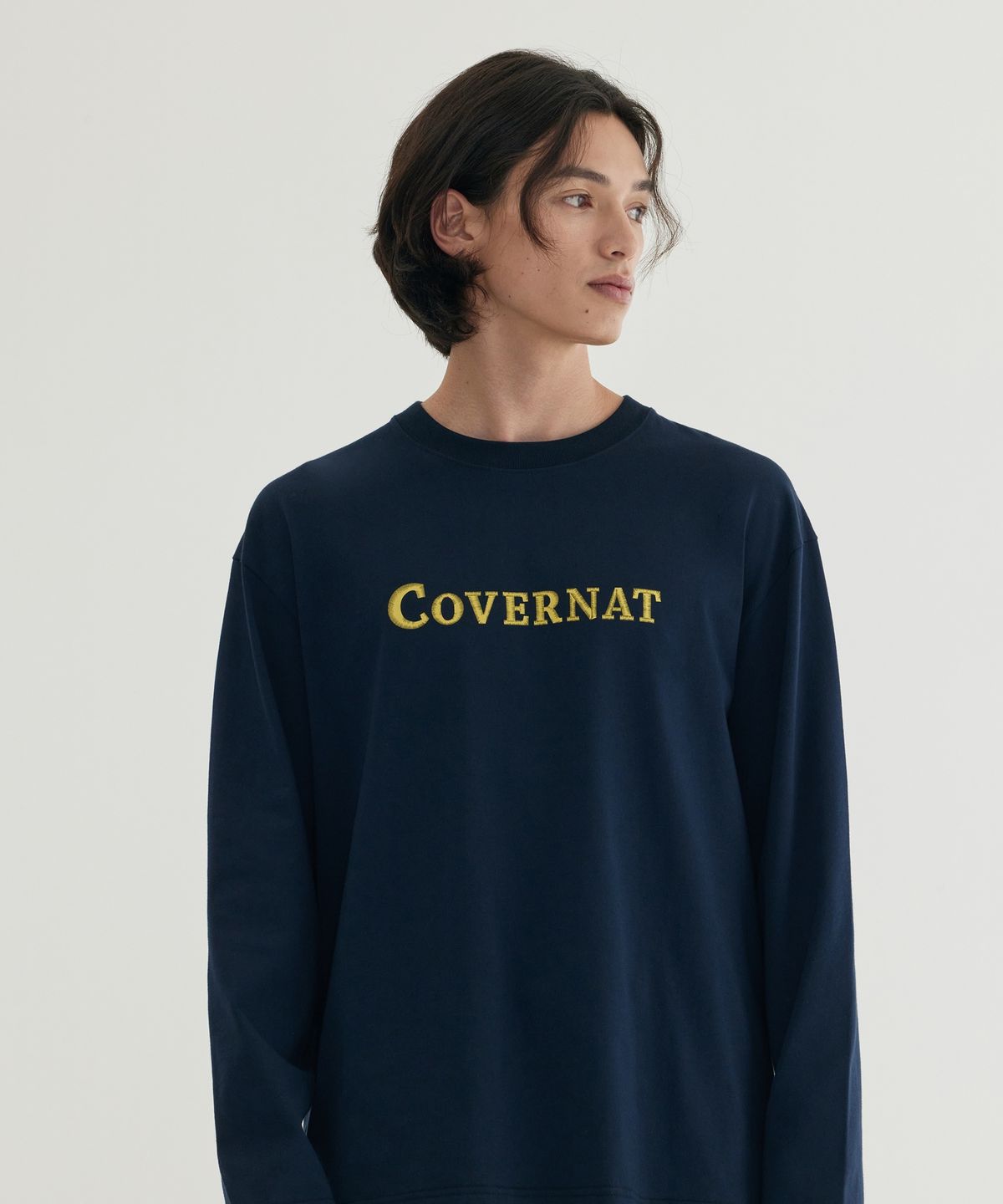 커버낫(COVERNAT) 볼드 로고 롱슬리브 Navy