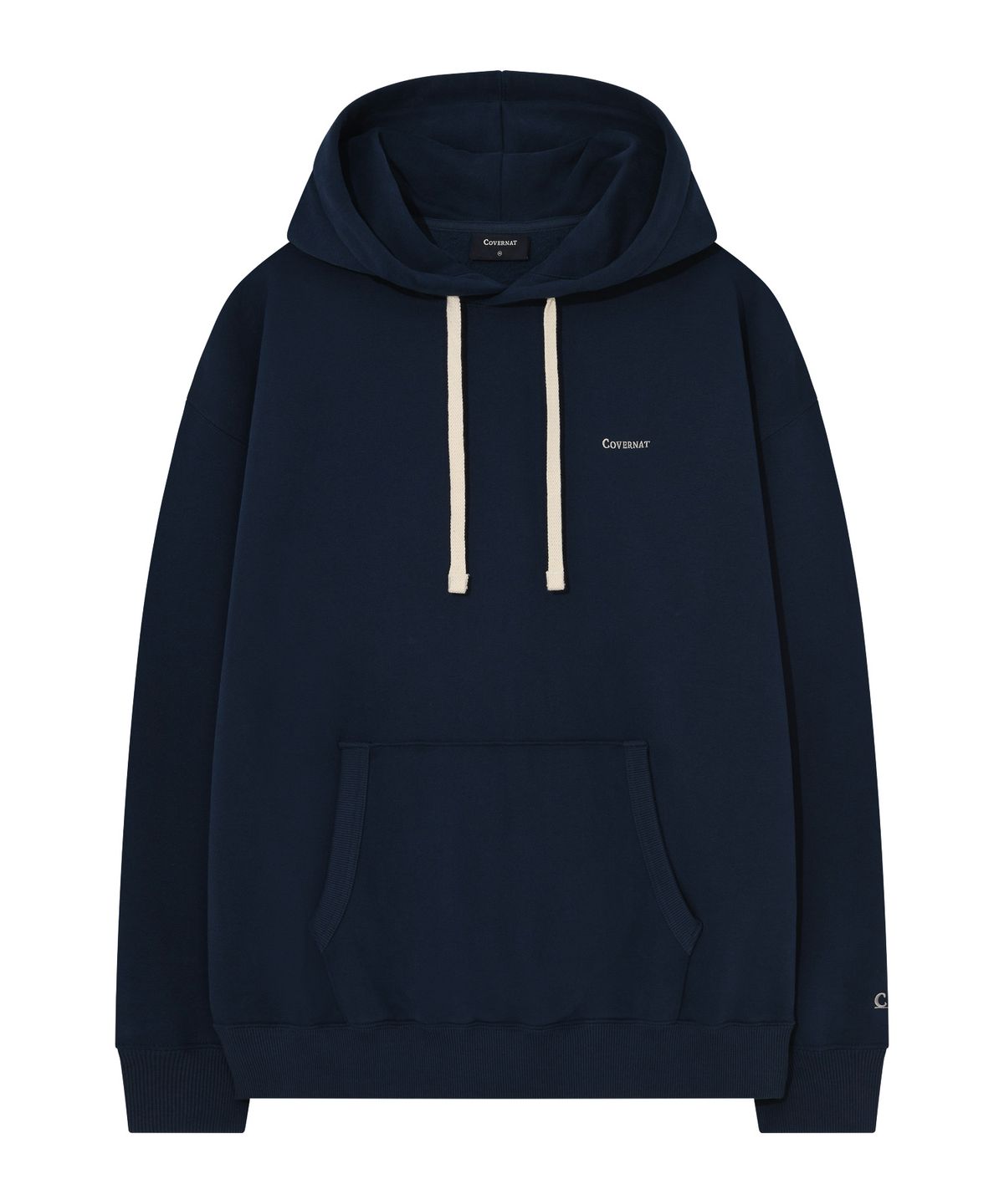 커버낫(COVERNAT) 스몰 로고 기모 후디 Navy