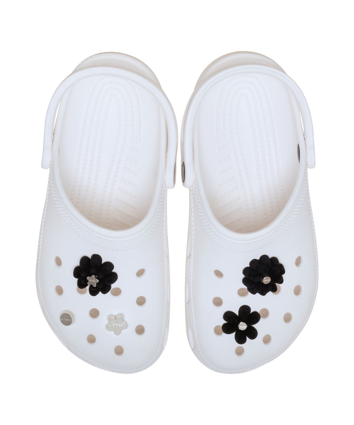 크록스(CROCS) 블랙 벨벳 플라워 5 팩  / 10016567