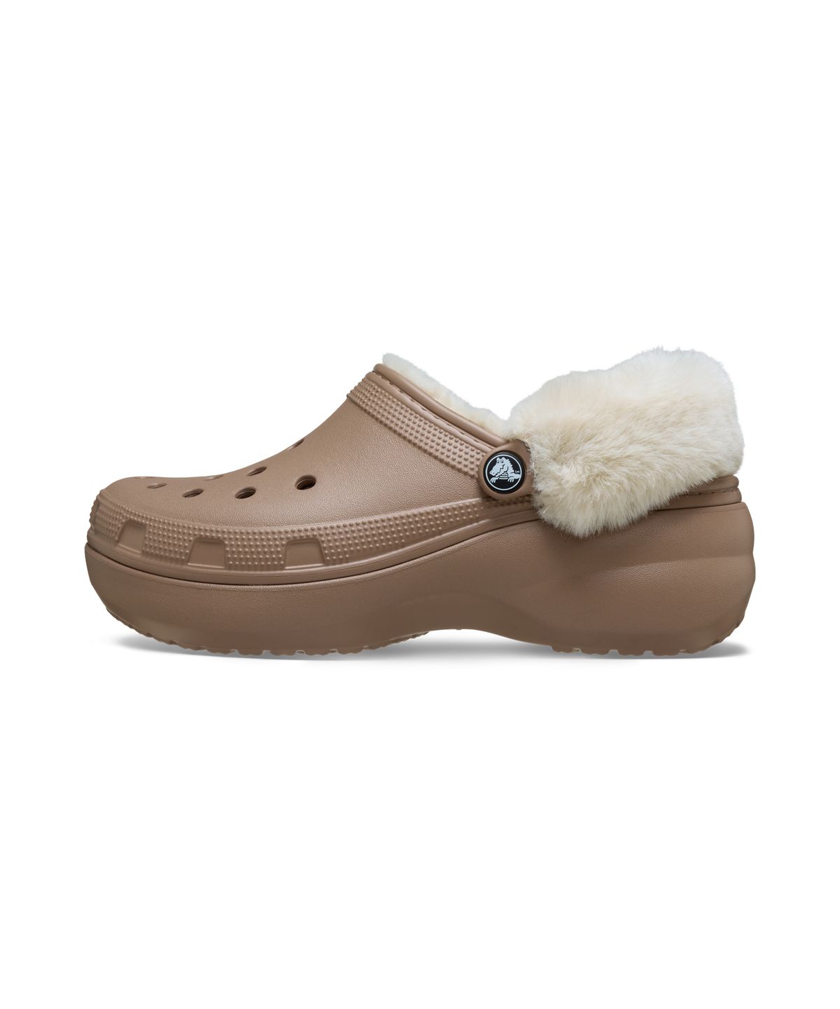 크록스(CROCS) 클래식 플랫폼 퍼즈 라인드 클로그 - 라테 / 212854-2Q9