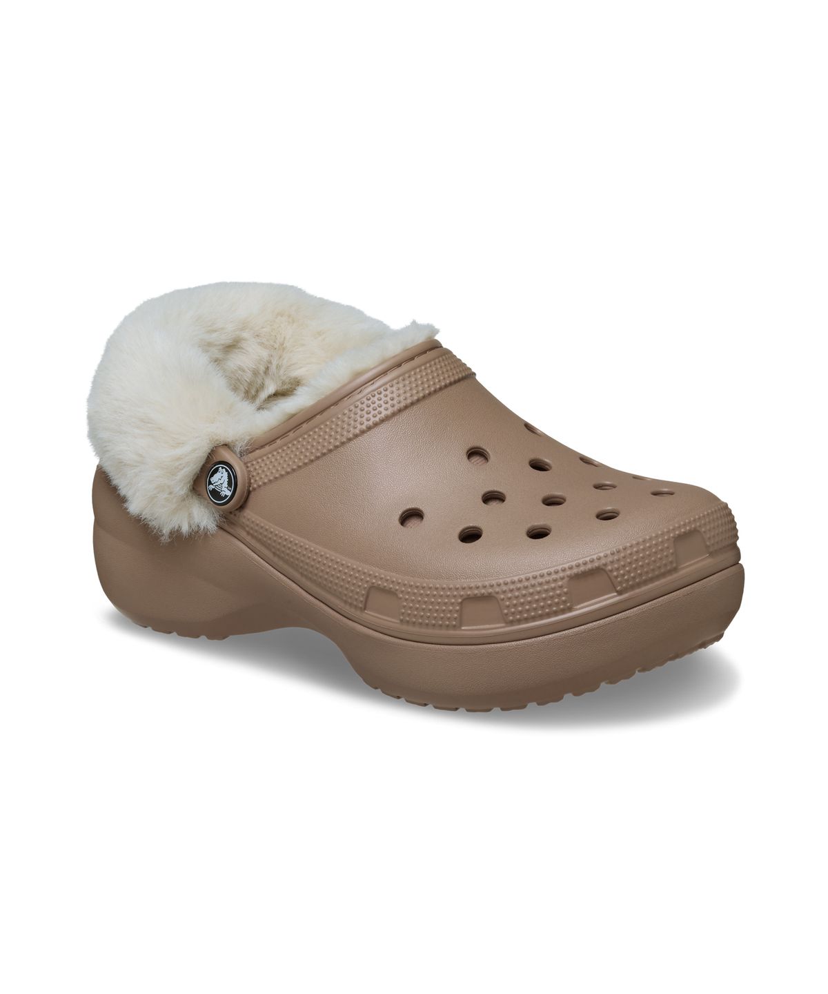 크록스(CROCS) 클래식 플랫폼 퍼즈 라인드 클로그 - 라테 / 212854-2Q9