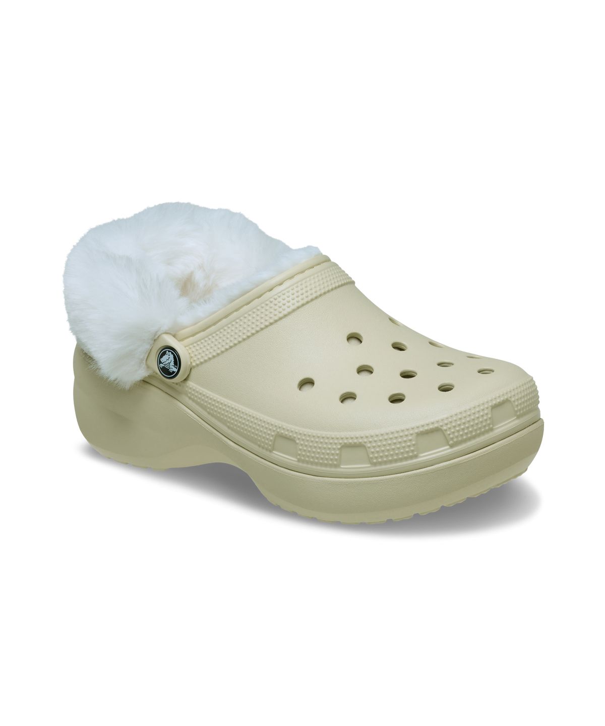 크록스(CROCS) 클래식 플랫폼 퍼즈 라인드 클로그 - 본 / 212854-2Y2