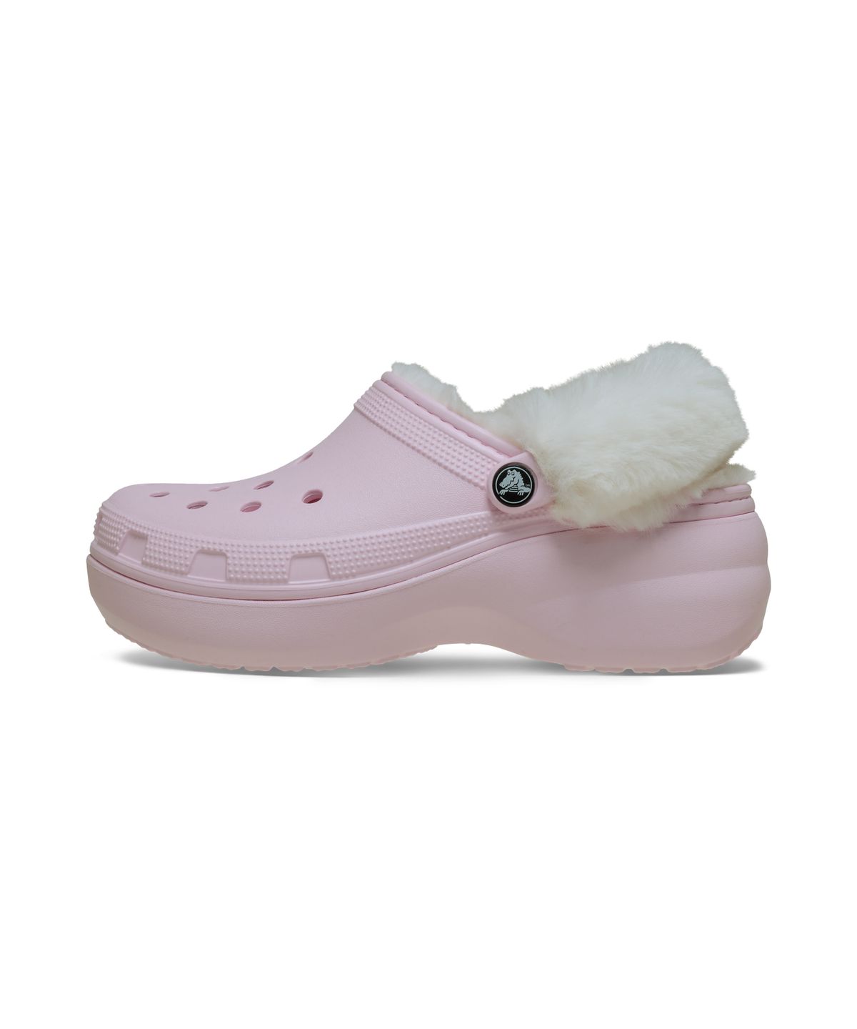 크록스(CROCS) 클래식 플랫폼 퍼즈 라인드 클로그 - 핑크 밀크 / 212854-6ZW