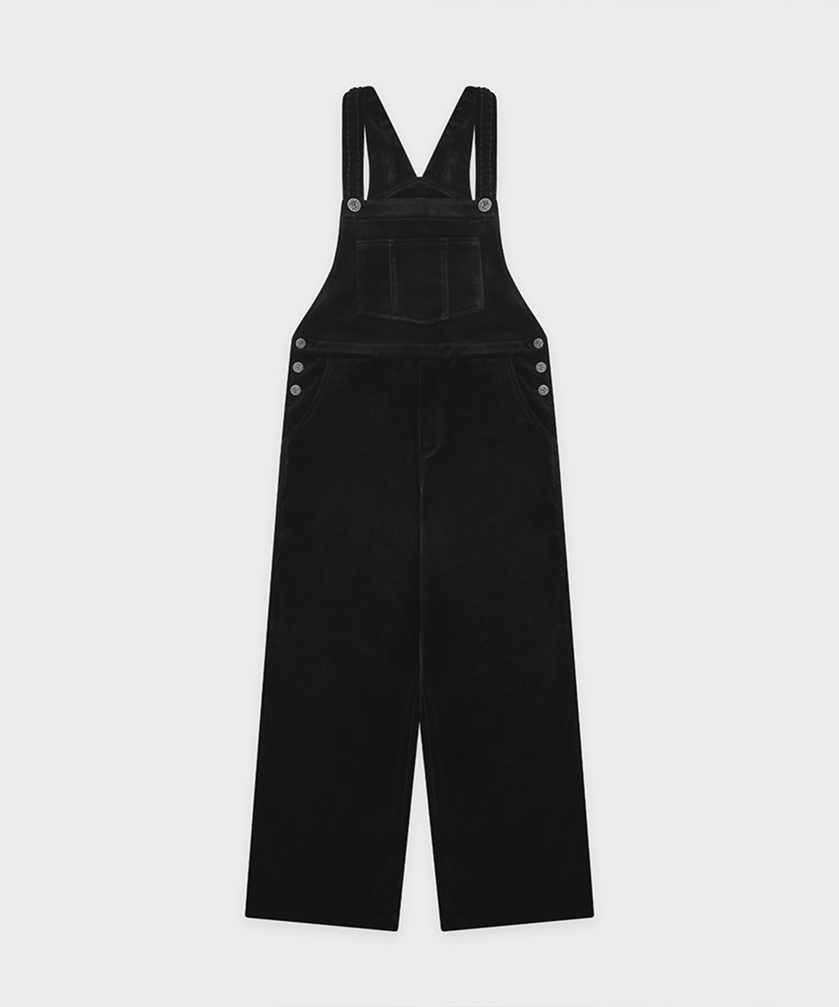 시눈(SINOON) Vintage Rose Velvet Overall (Black)