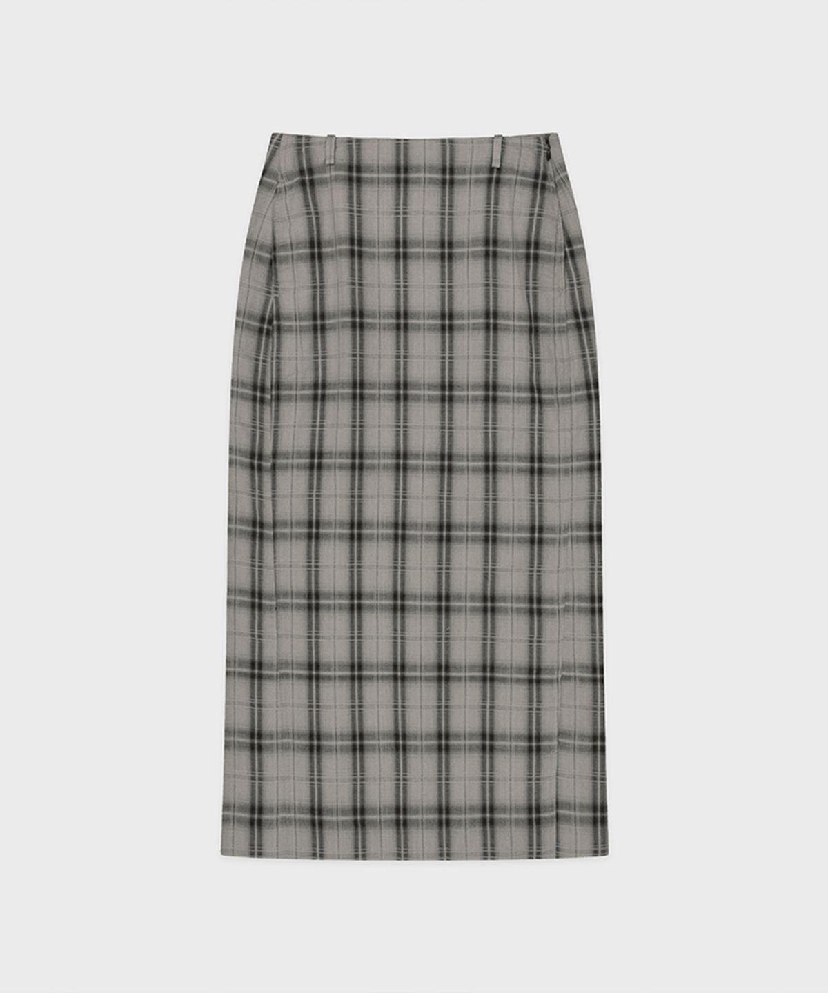 시눈(SINOON) Check H-Line Skirt (Light Grey)