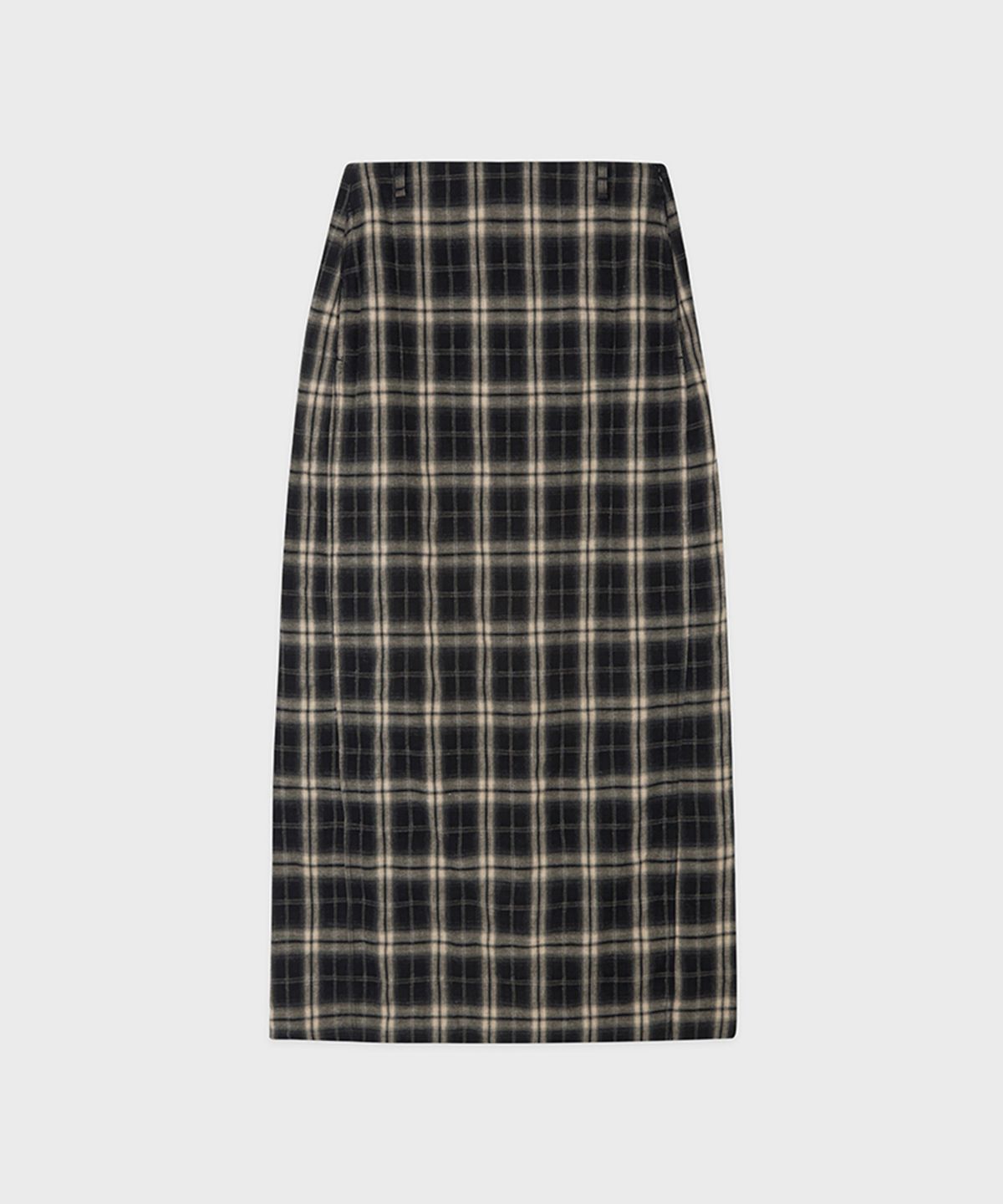 시눈(SINOON) Check H-Line Skirt (Black)