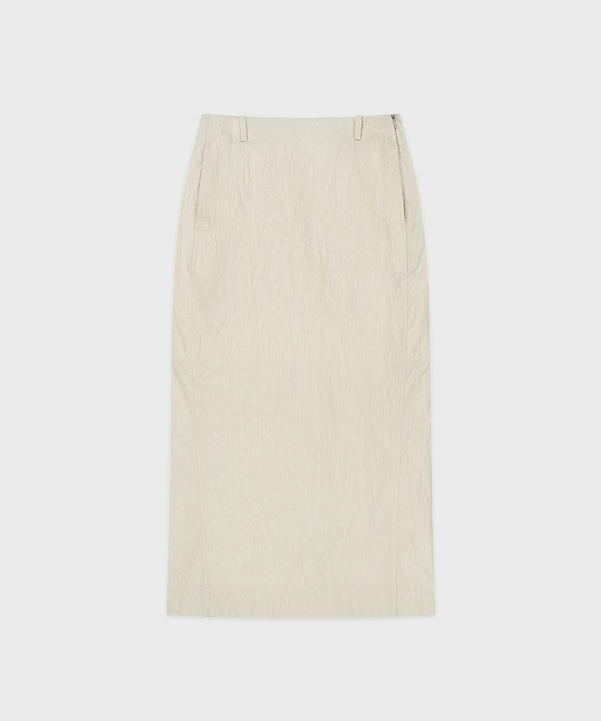 시눈(SINOON) Wrinkle H-Line Skirt (Cream)