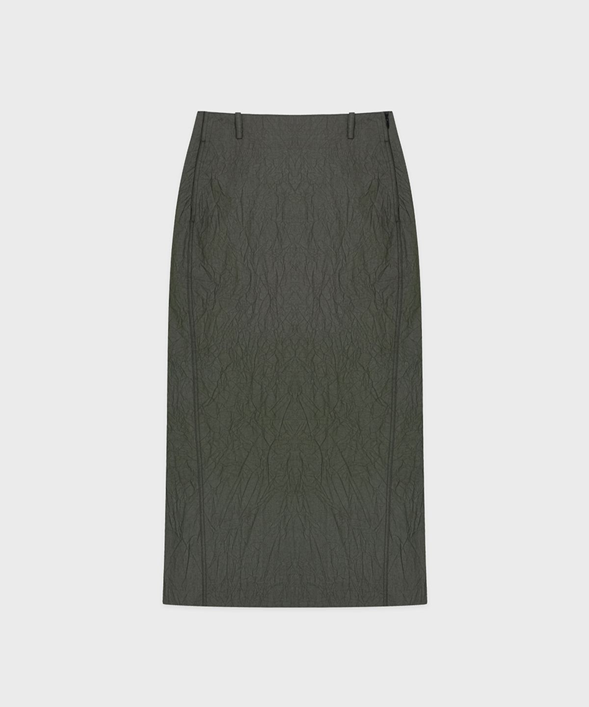 시눈(SINOON) Wrinkle H-Line Skirt (Charcoal)