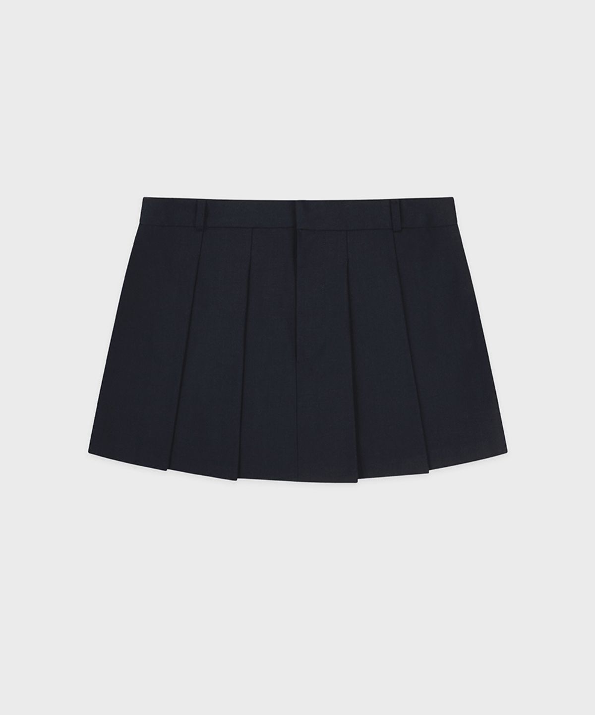 시눈(SINOON) Low-Waist Pleated Mini Skirt (Navy)