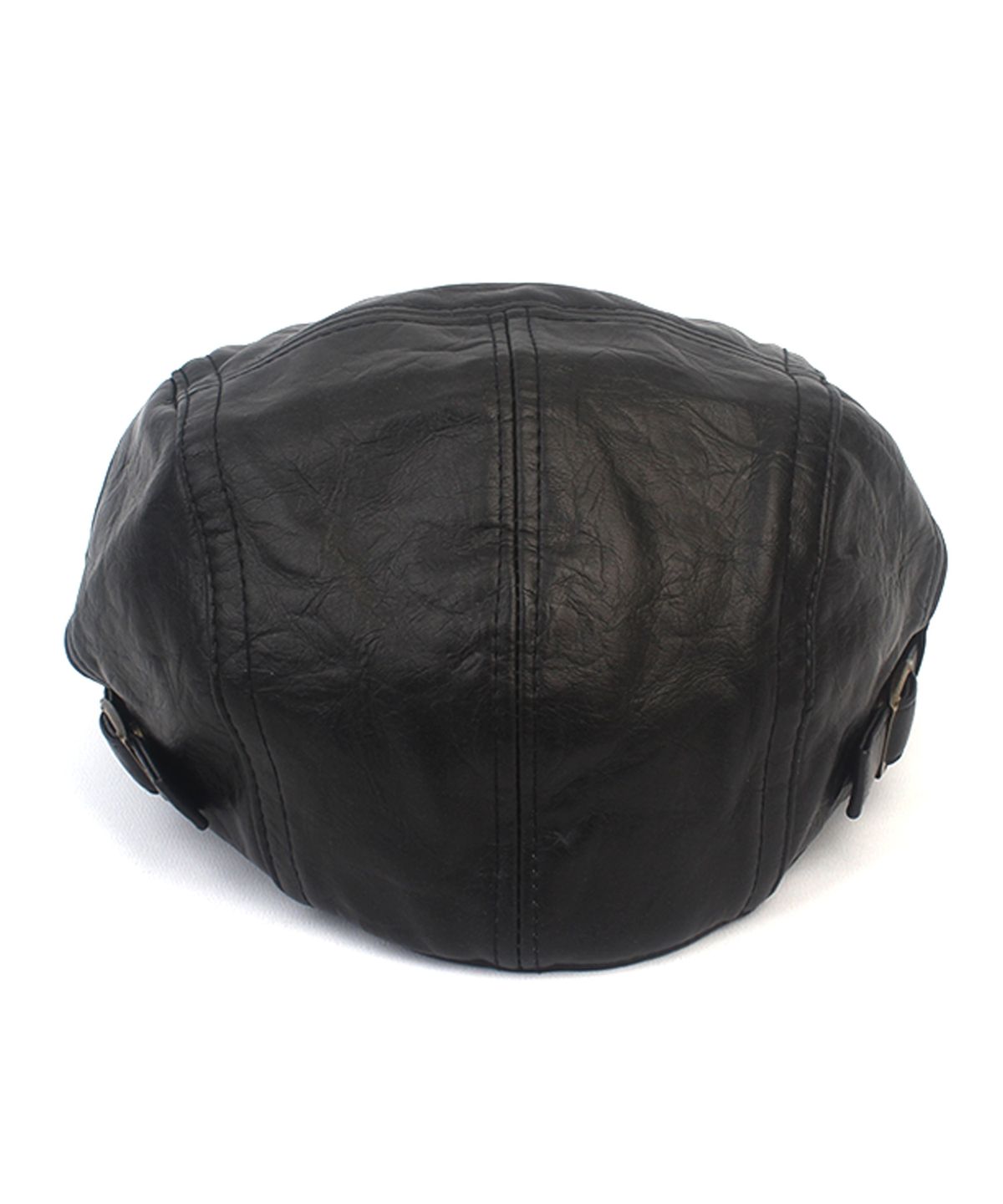유니버셜 케미스트리(UNIVERSAL CHEMISTRY) Soft Leather Black SideBelt Huntingcap 헌팅캡