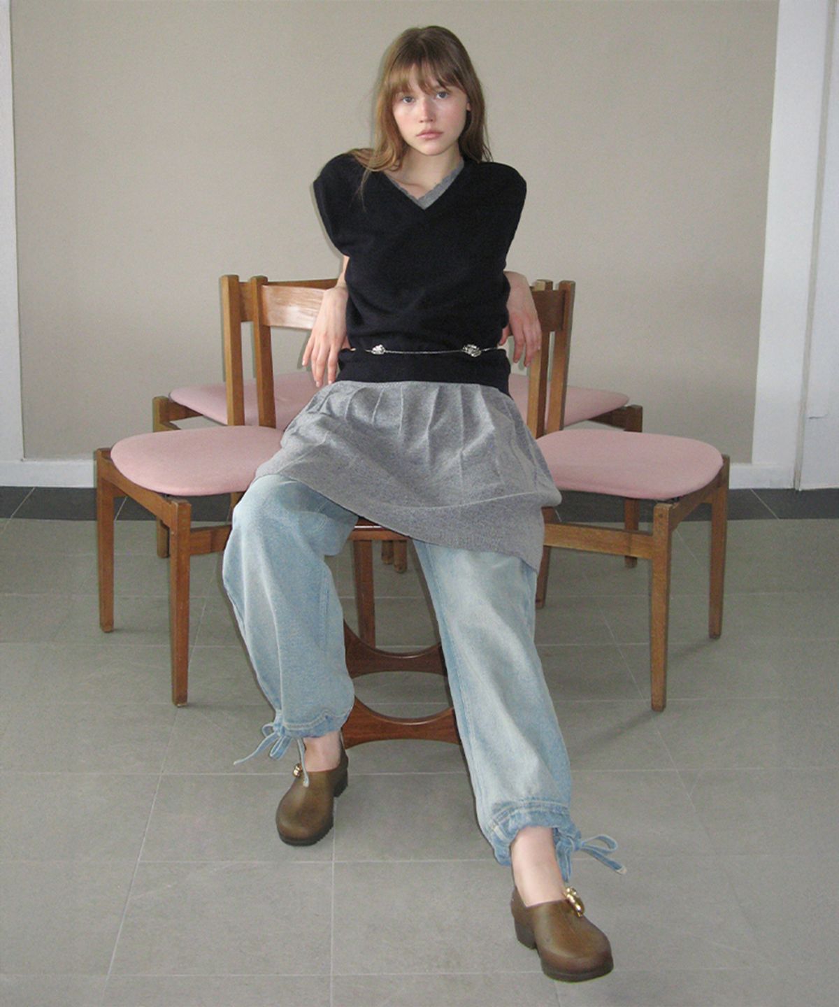시눈(SINOON) [베이비돈크라이 베니 착용]  SN Jeans Straight Pants (Light Blue)