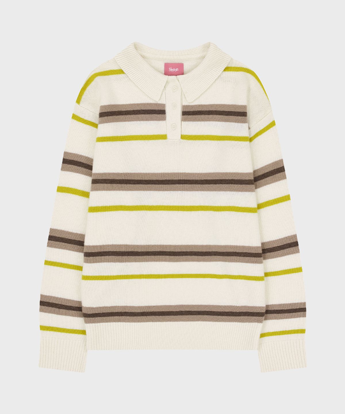 시눈(SINOON) Sinoon Striped Polo Knit (Ivory)