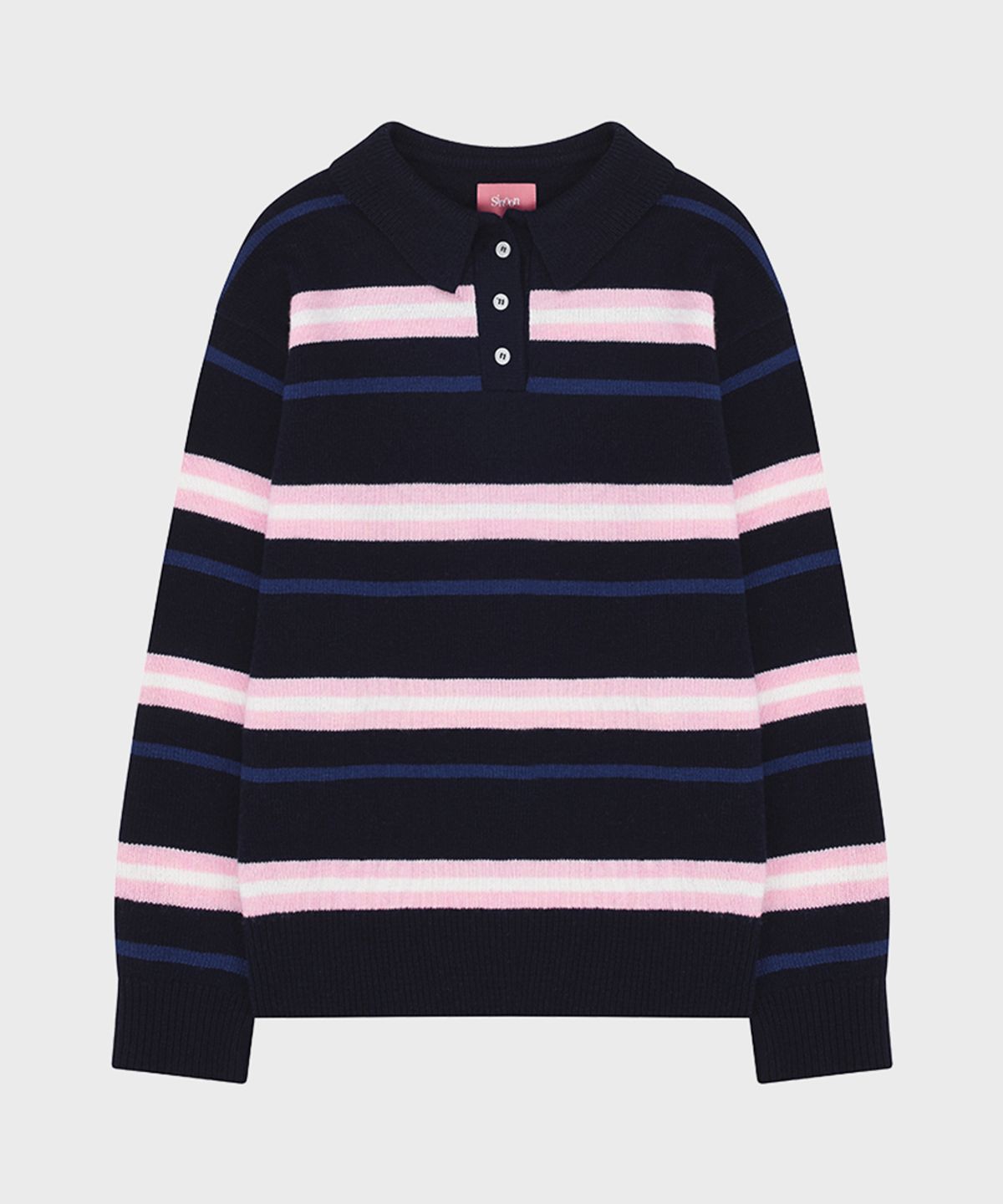 시눈(SINOON) Sinoon Striped Polo Knit (Navy)