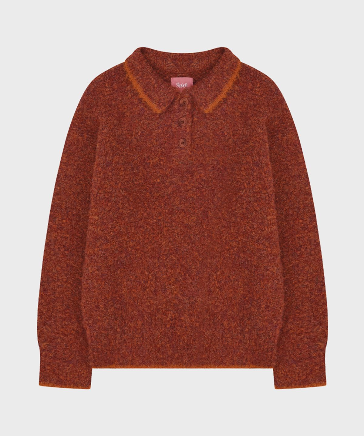 시눈(SINOON) Mixed Boucle Collar Knit (Red)