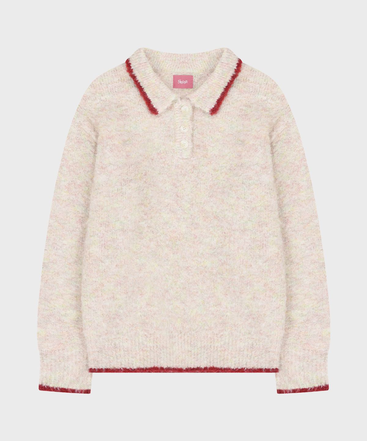 시눈(SINOON) Mixed Boucle Collar Knit (Candy)