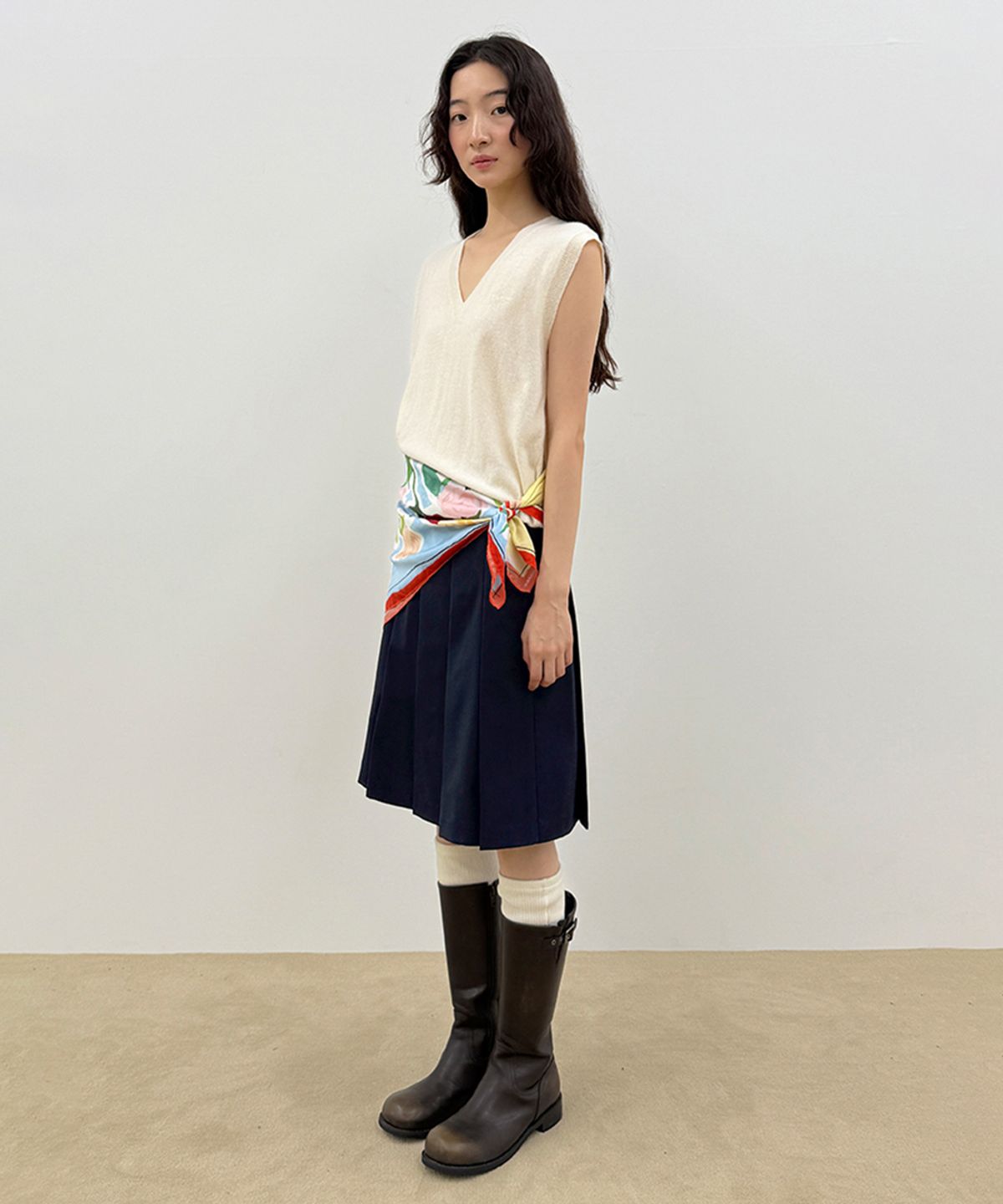 시눈(SINOON) Sinoon Plain Knit Vest (Ivory)