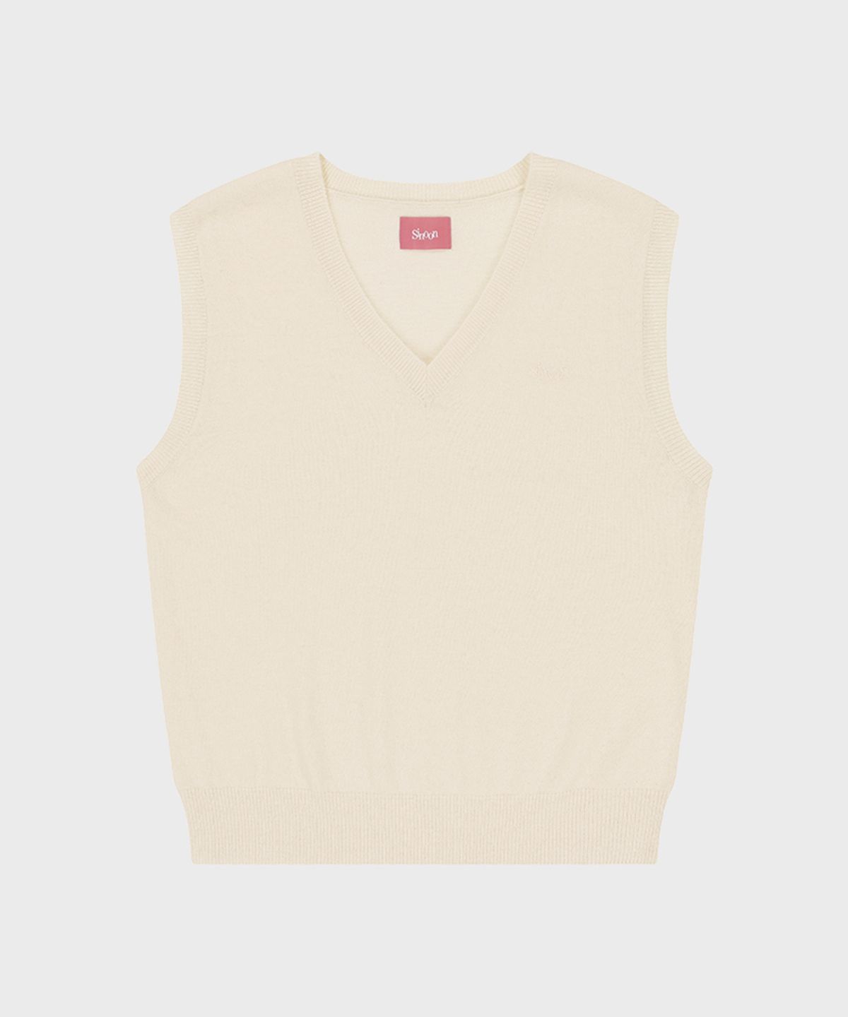 시눈(SINOON) Sinoon Plain Knit Vest (Ivory)