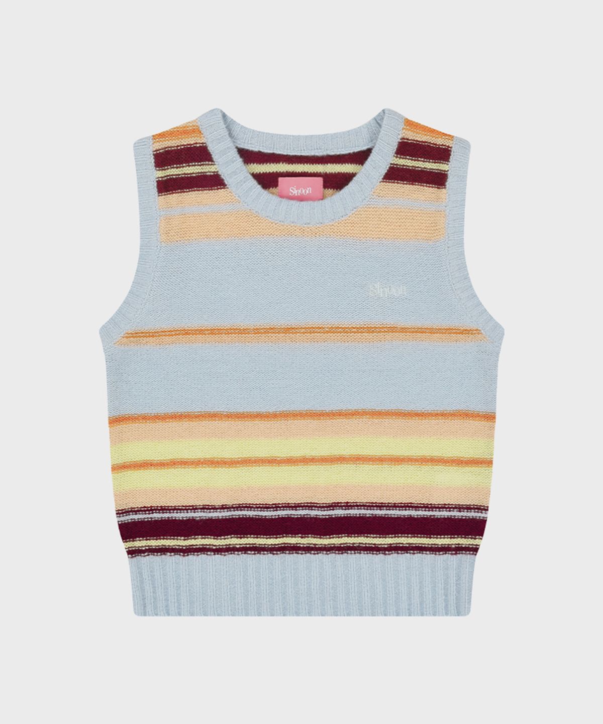 시눈(SINOON) Sinoon Mix Stripe Knit Vest (Blue Mix)