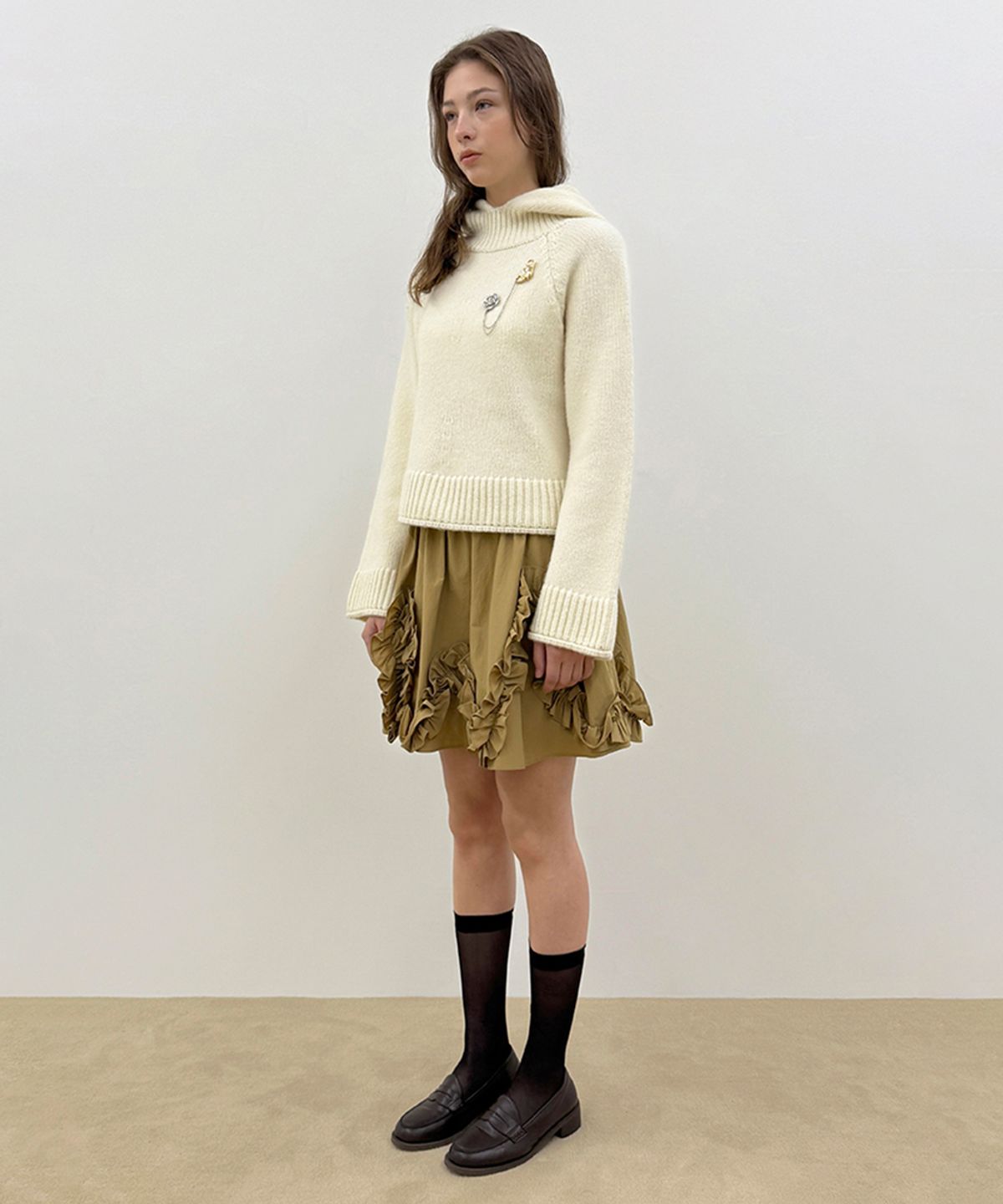 시눈(SINOON) Wool Blend Hoodie Knit (Ivory)