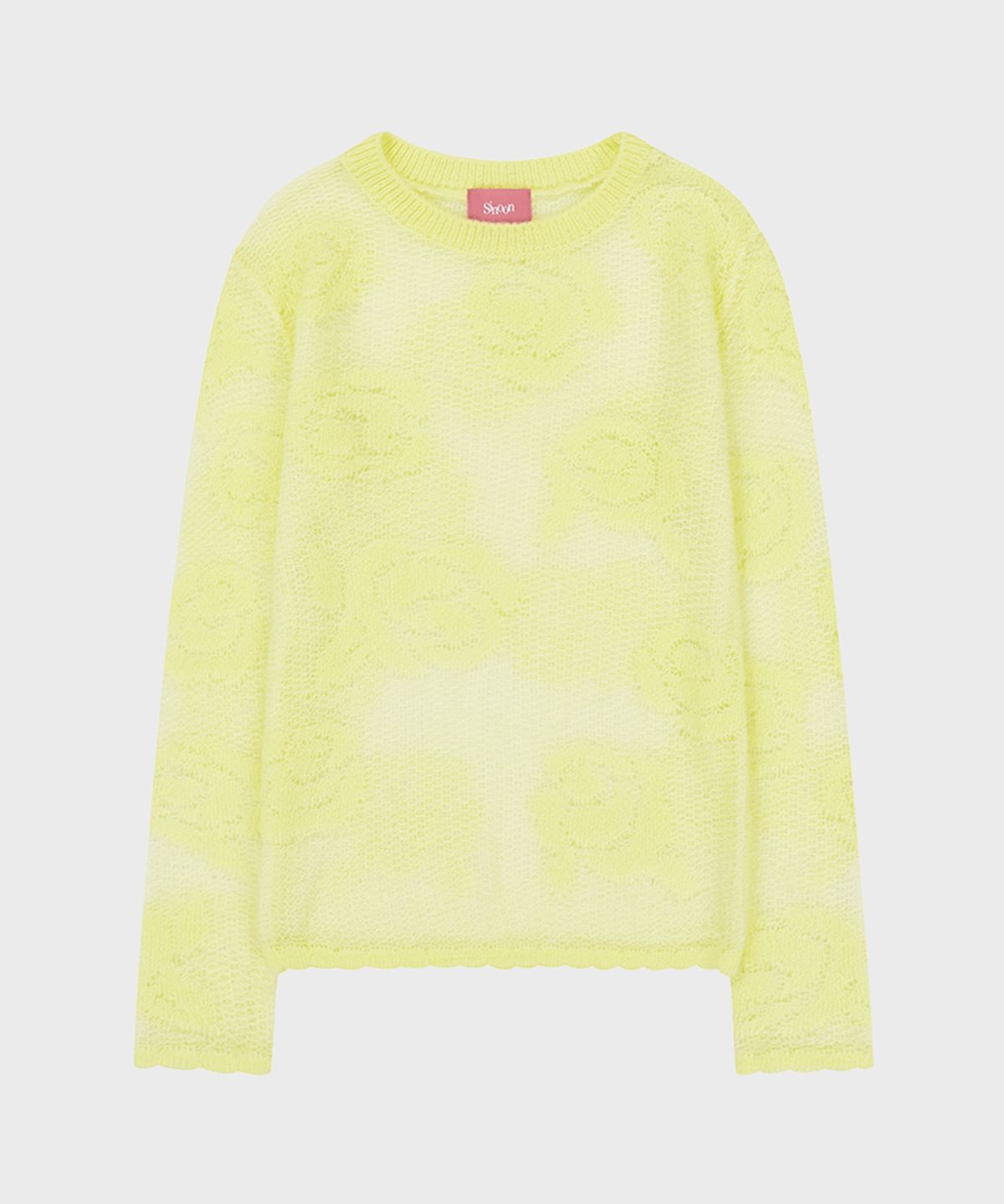 시눈(SINOON) Rose Artwork Long Sleeve Knit (Yellow)