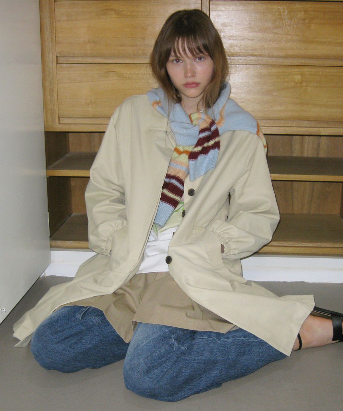 시눈(SINOON) Tailored Pleated Jacket (Beige)