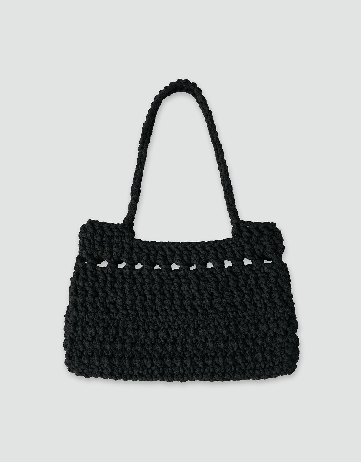 틴닛(TINKNIT) 핸드메이드 니트 바스켓 백_블랙
