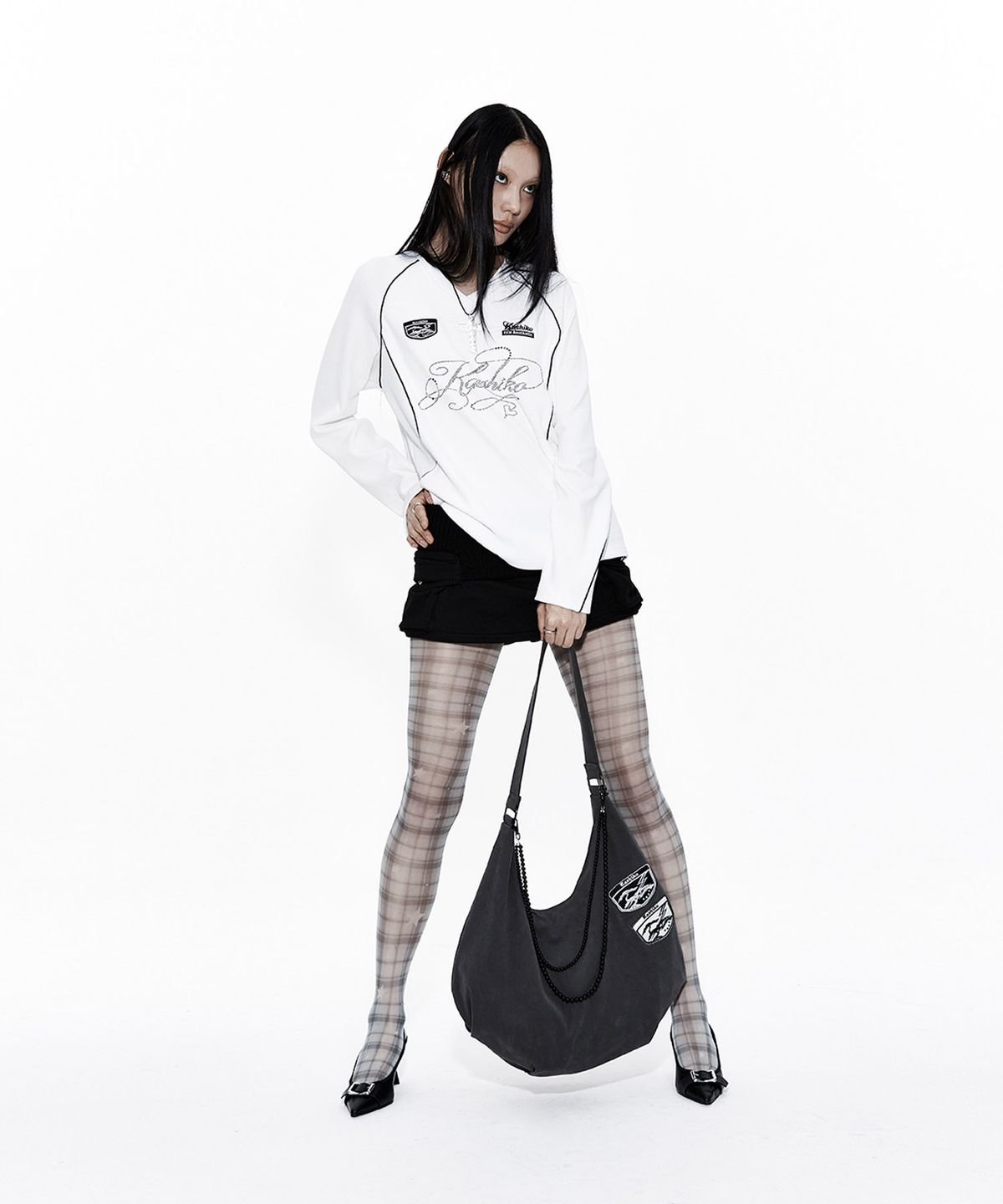 카시코(KASHIKO) Waffle Rugby Tee Ivory