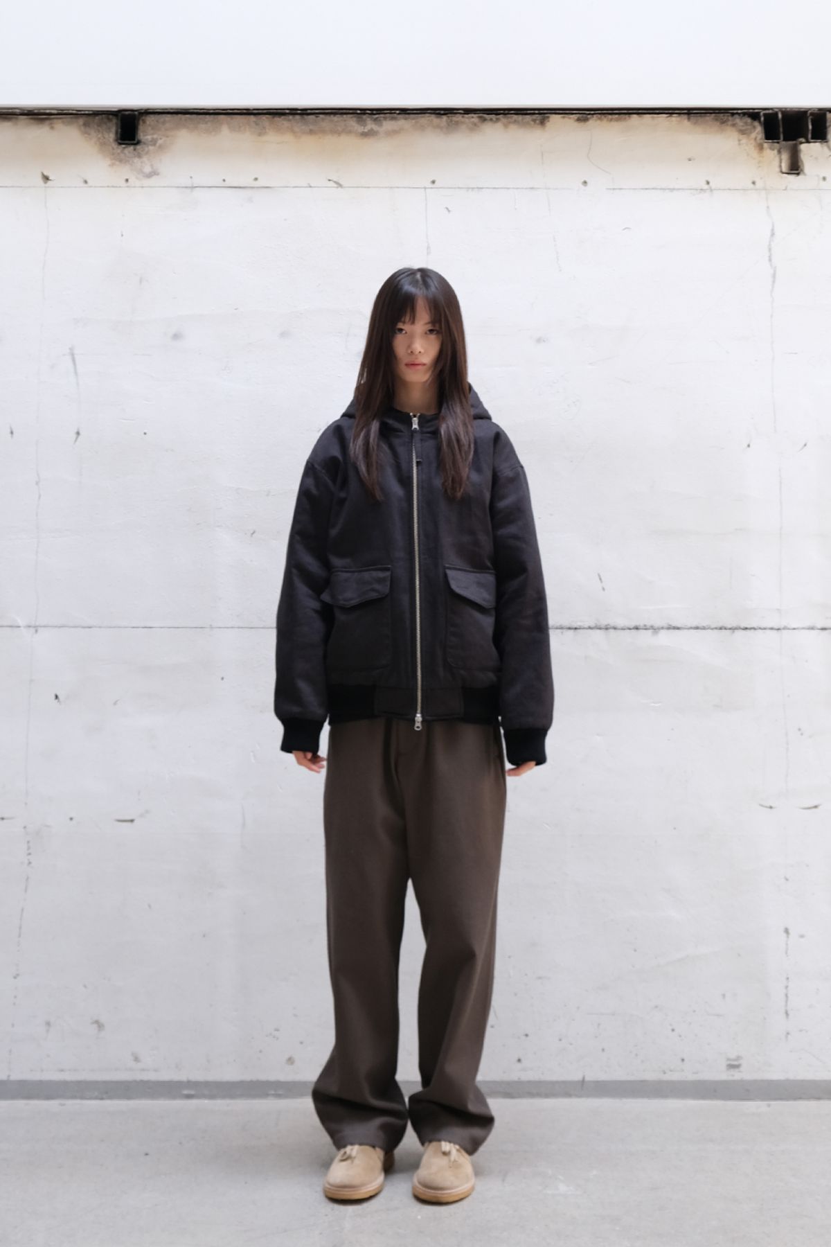 홀리선(HORLISUN) Mendoza Padding Hood Jacket Black