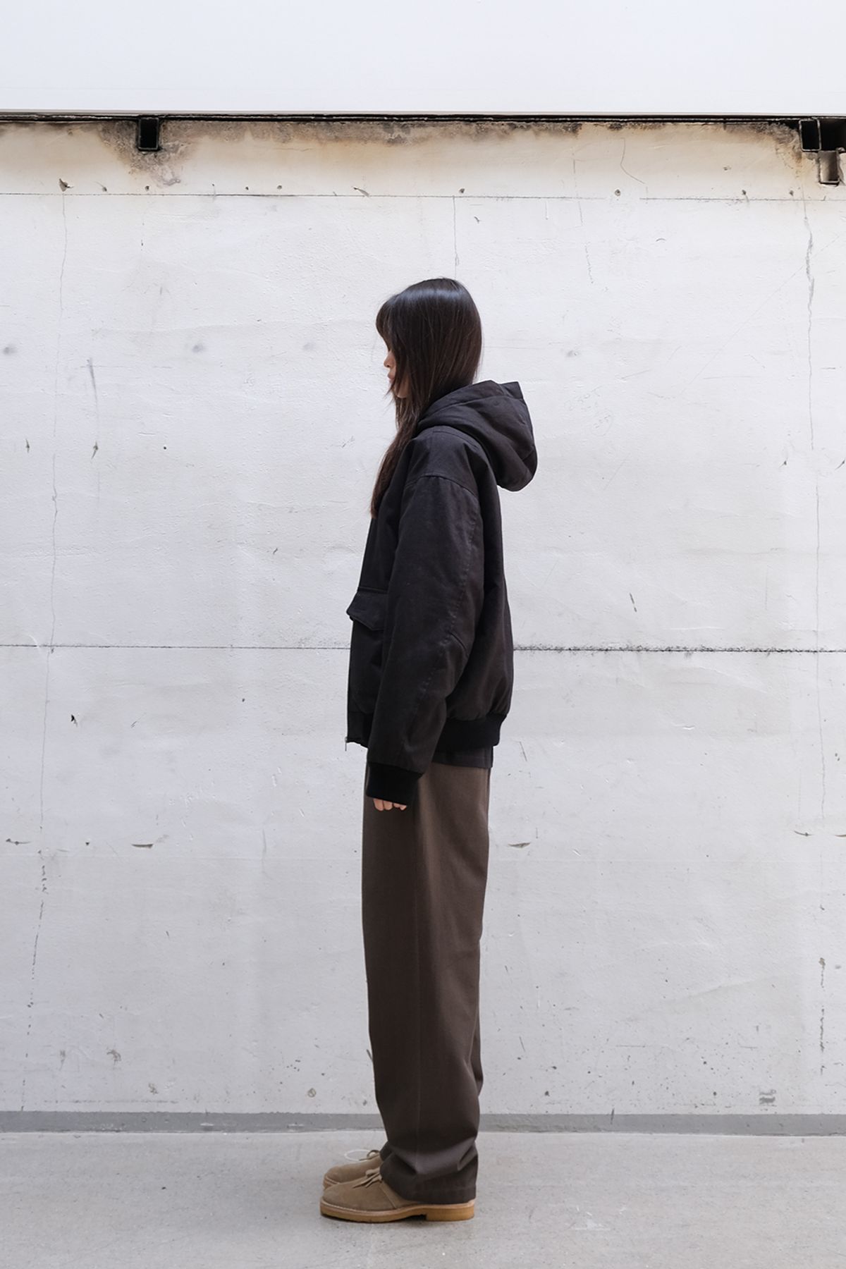 홀리선(HORLISUN) Mendoza Padding Hood Jacket Black