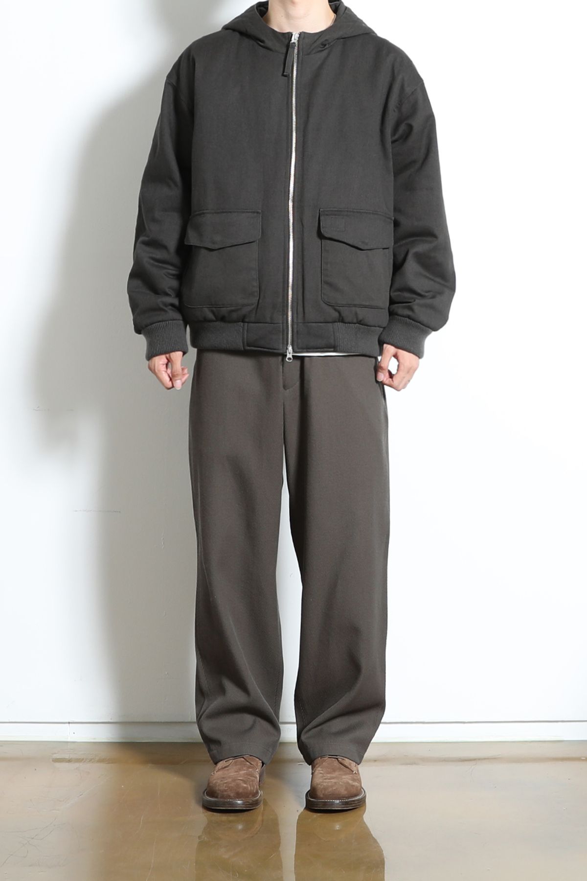 홀리선(HORLISUN) Mendoza Padding Hood Jacket Charcoal
