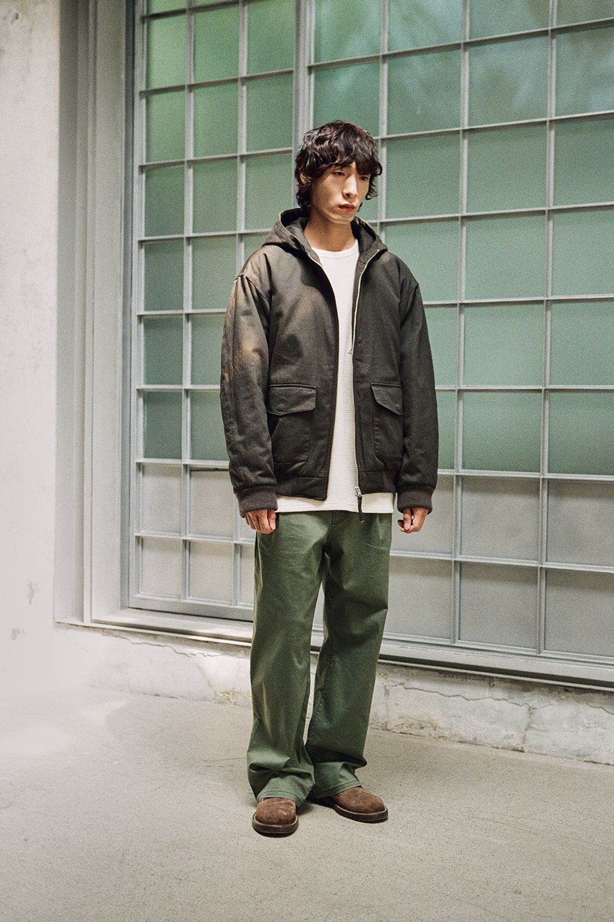 홀리선(HORLISUN) Mendoza Padding Hood Jacket Charcoal